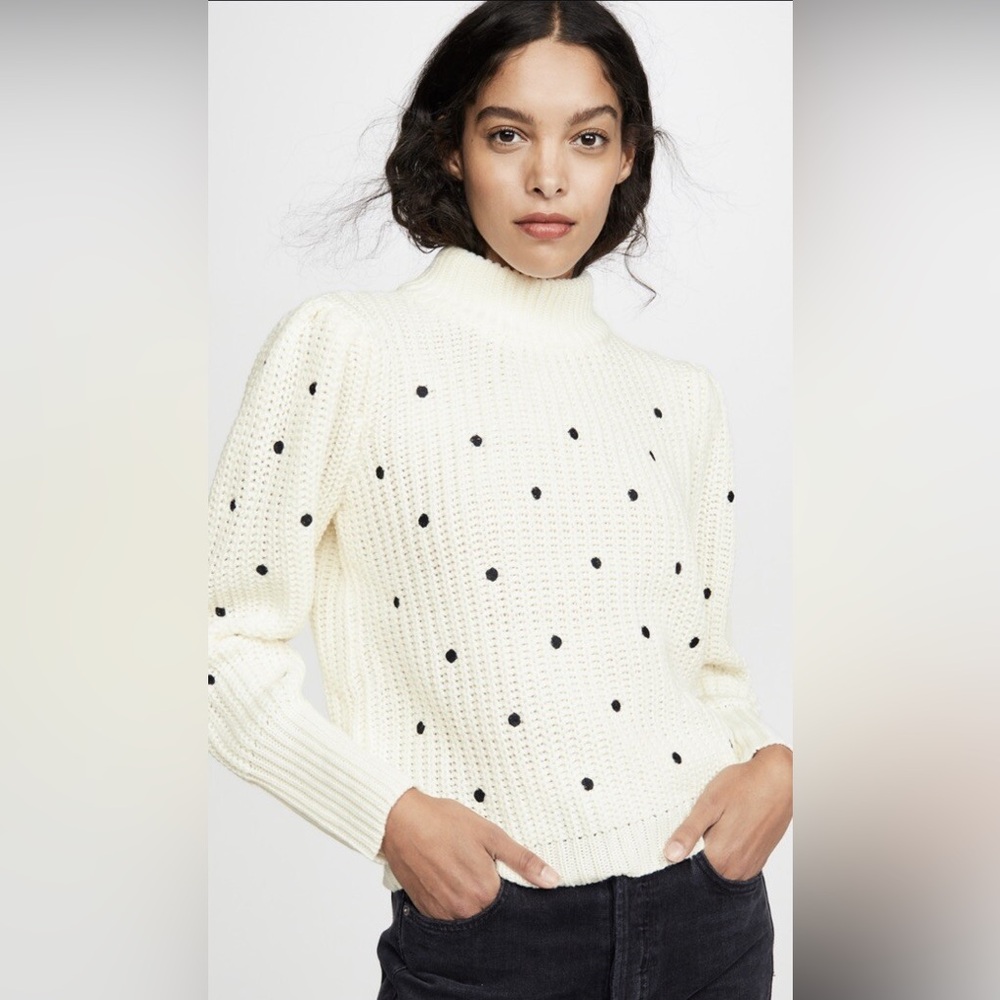 English Factory Cream Sweater with Black Dots